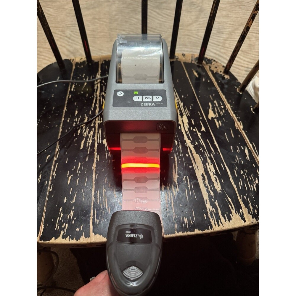 Zebra ZD410 Direct Thermal Label Printer W/ Handheld Barcode Scanner Zebra DS22